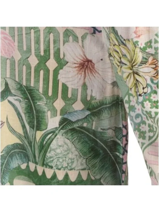 PAPERHEART Linen Blend Tropical Summer Print Trousers - Picture 5 of 5